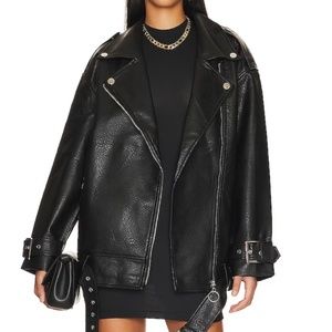 Brand new and never worn oversized leather jacket